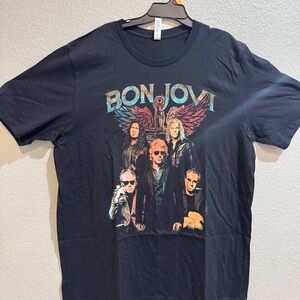 Bon Jovi Group Concert TShirt Black Graphic T-Shirt XL